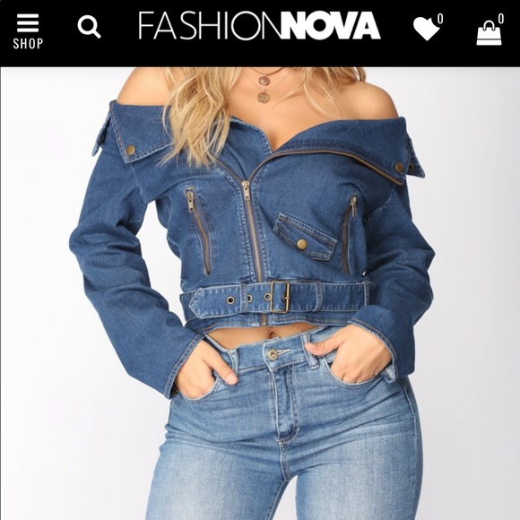 Fashion Nova Jackets & Blazers - Fashion Nova Off the shoulders Jean jacket